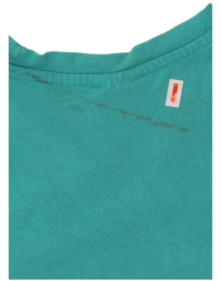 REEBOK Camiseta masculina clássica gráfica top médio algodão turquesa