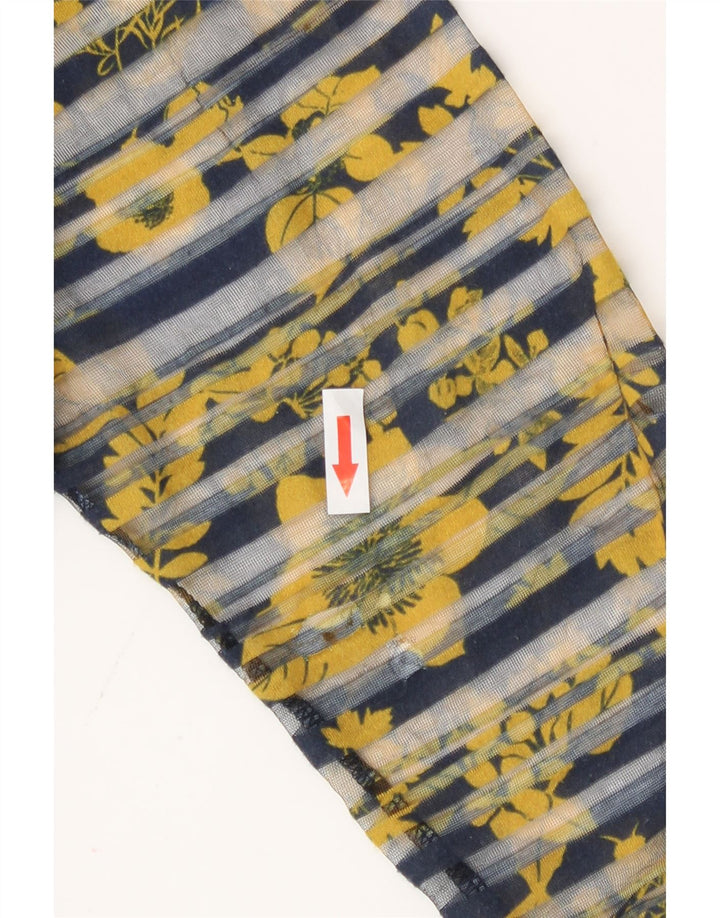 Desigual Top feminino oversized manga 3/4 Reino Unido 16 grande floral multicolorido
