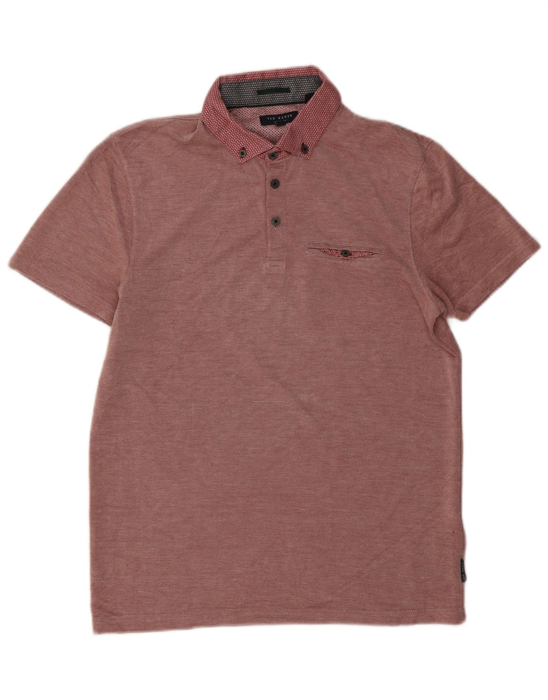 Camisa polo masculina Ted Baker tamanho 3 médio Borgonha Modal
