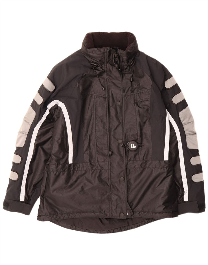 Casaco corta-vento feminino FILA UK 16 grande bloco colorido preto