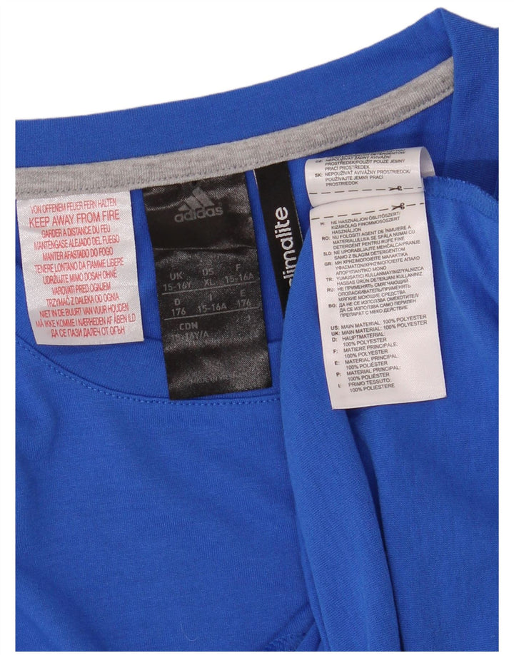 Camiseta Adidas Menino Climalite 15-16 Anos Azul Poliéster