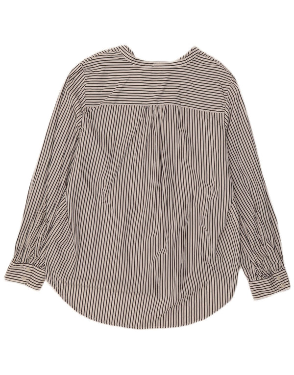 Pulôver feminino Marks & Spencer UK 16 grande algodão listrado branco
