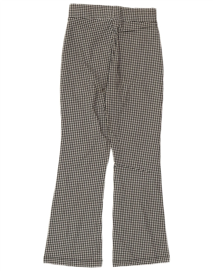 ZARA Calça Chino Feminina Bootcut Médio W28 L26 Preto Gingham