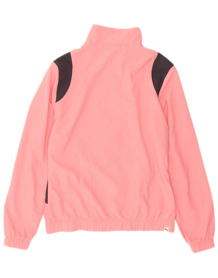 Puma Womens Tracksuit Top Jacket UK 14 Medium Pink Colourblock Poliéster