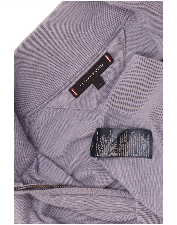 Suéter cardigã masculino Tommy Hilfiger grande algodão azul