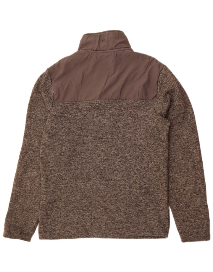 Moletom masculino Mountain Warehouse com zíper e gola pequena cinza salpicado