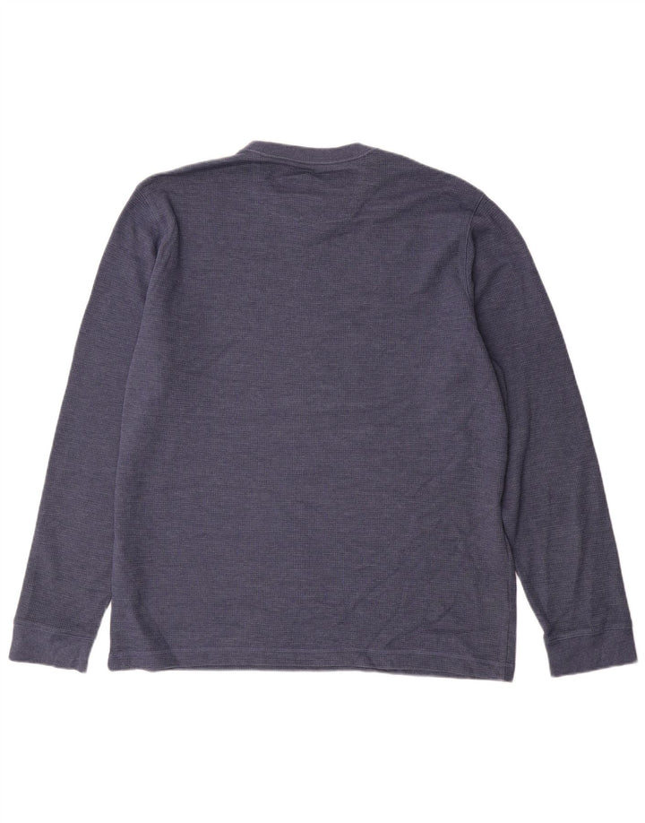 EDDIE BAUER Top masculino de manga comprida grande algodão azul