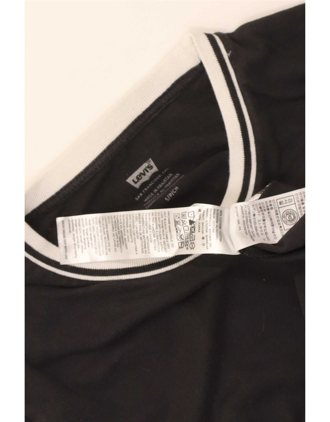 Camiseta feminina Levi's Top UK 10 pequena algodão preto