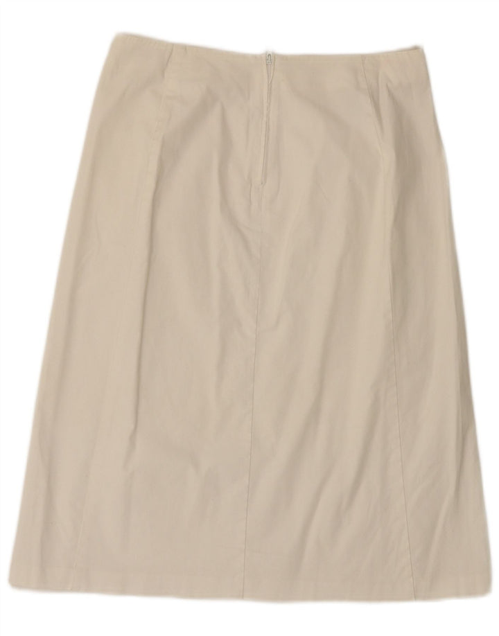 Saia feminina Benetton A-Line IT 42 médio W28 algodão branco