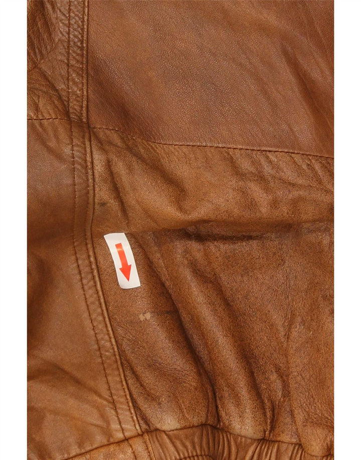 Jaqueta de couro masculina vintage IT 56 2XL marrom