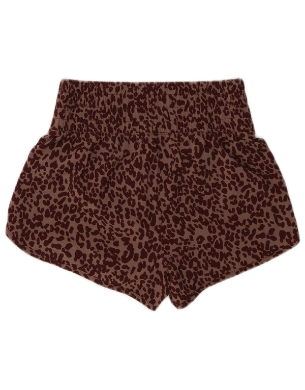 Shorts esportivos femininos Gap UK 4 XS marrom estampa animal poliéster