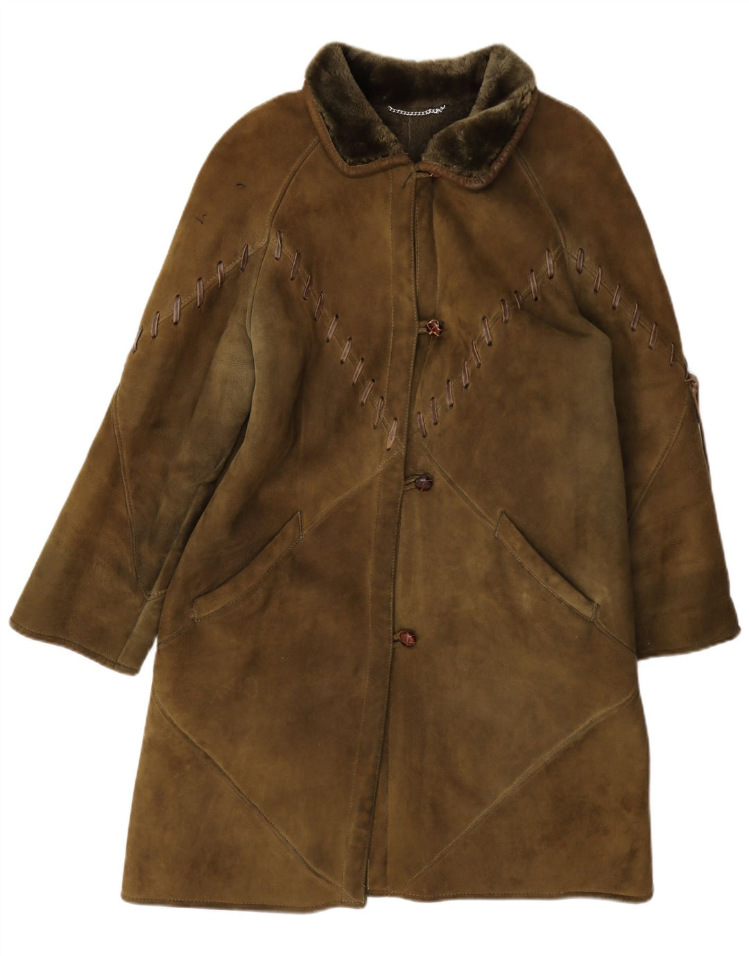 Igi & Womens Shearling Coat IT 42 Médio Caqui