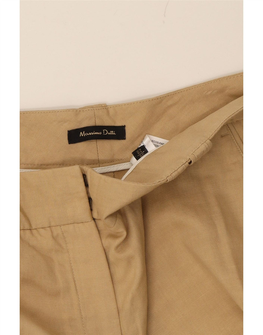 MASSIMO DUTTI Womens Crop Casual Trousers W28 L27 Brown Cotton Vintage Massimo Dutti and Second-Hand Massimo Dutti from Messina Hembry 