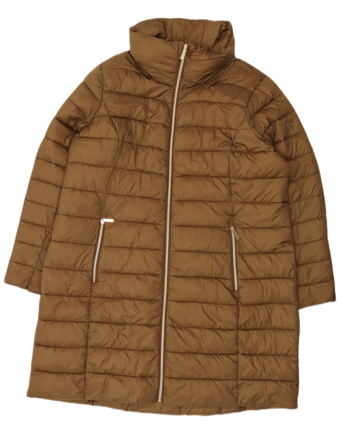 Casaco acolchoado feminino Michael Kors UK 20 2XL marrom nylon