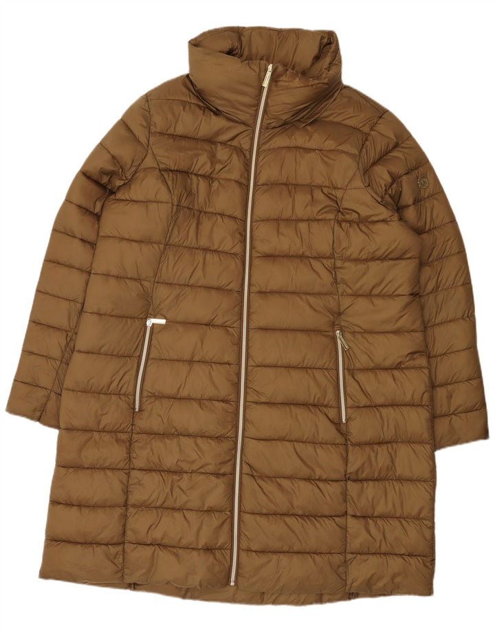 Casaco acolchoado feminino Michael Kors UK 20 2XL marrom nylon