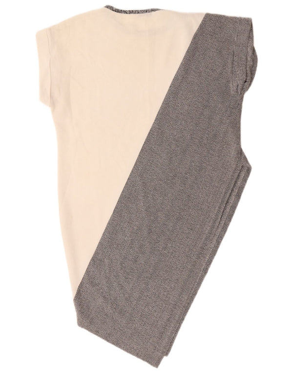 Zara Womens Asymmetrical Dress UK 16 Large White Colourblock