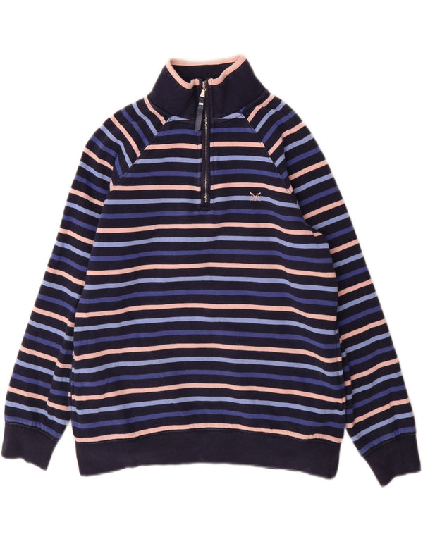 Crew Clothing moletom feminino jumper UK 10 pequeno listrado azul marinho