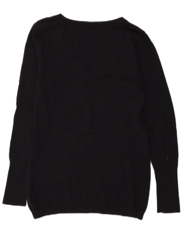 Suéter feminino Gap com gola redonda e botão UK 14 algodão preto médio