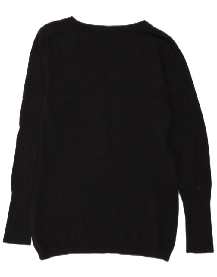 Suéter feminino Gap com gola redonda e botão UK 14 algodão preto médio