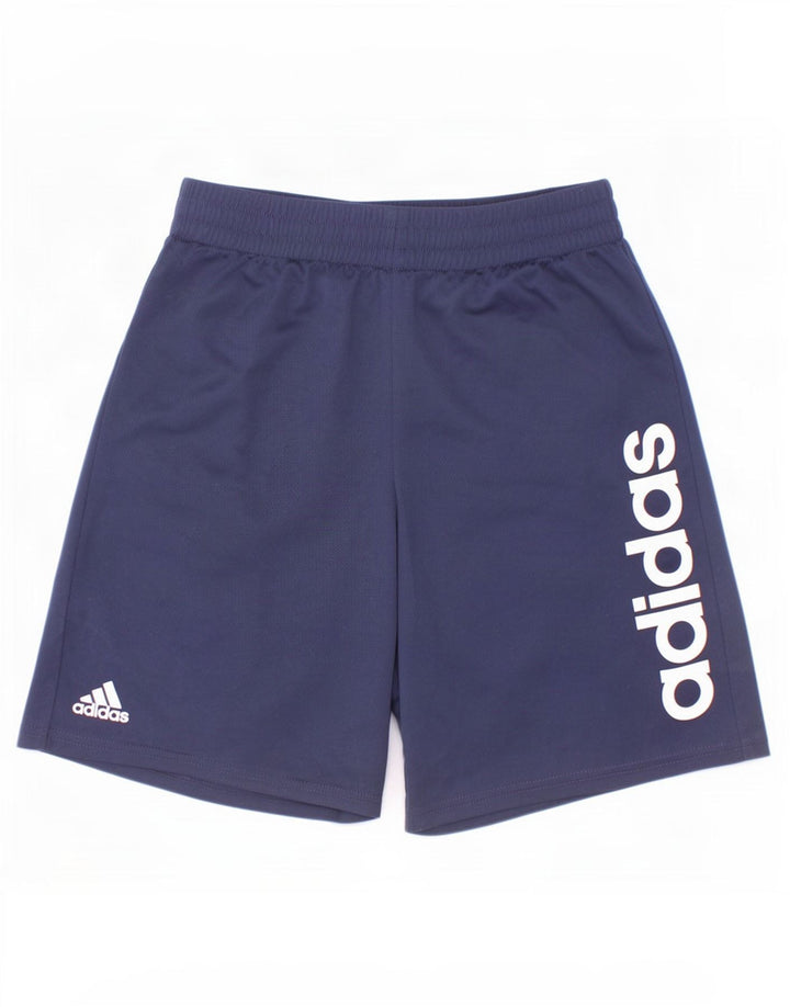 Shorts esportivos gráficos Adidas meninos 10-11 anos médio azul marinho poliéster