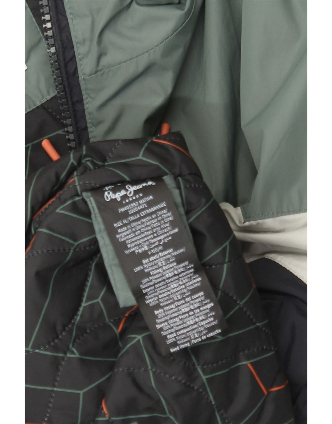 Jaqueta corta-vento masculina PEPE JEANS com capuz UK 42 XL azul marinho Colourblock