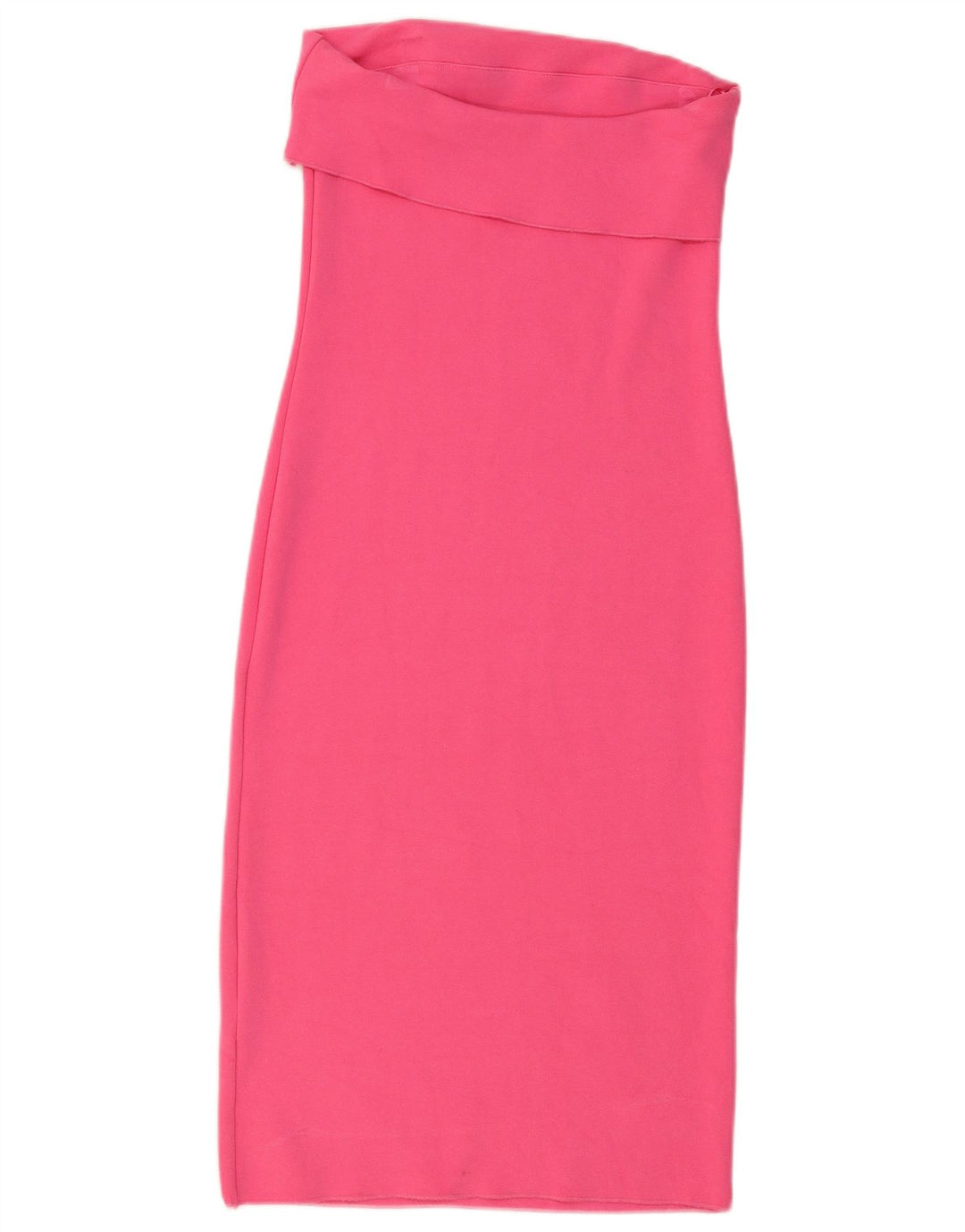 Vestido sem alças feminino Zara Reino Unido 14 grande viscose rosa