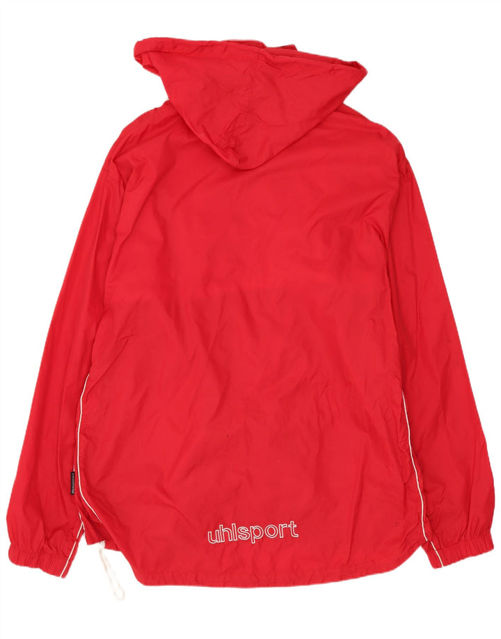 Jaqueta de chuva masculina com capuz Uhlsport UK 40 grande poliéster vermelho