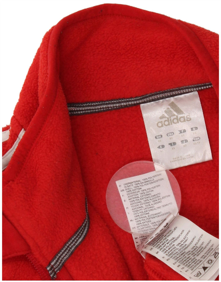 Adidas Mens Fleece Jacket UK 34 XS Vermelho Poliéster
