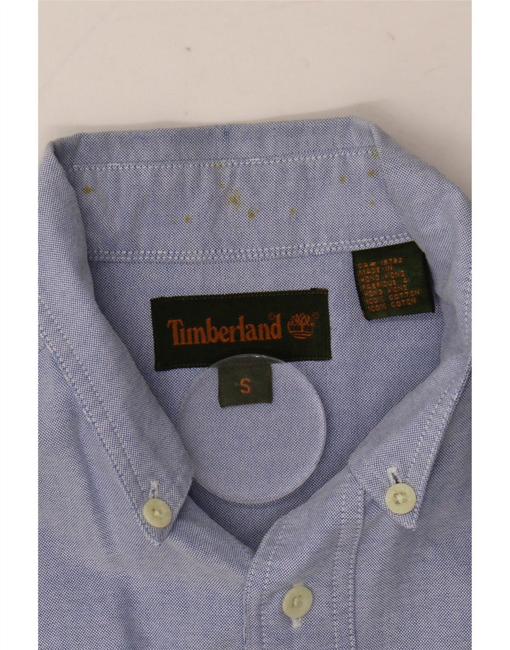 Camisa masculina Timberland Loose Fit pequena azul algodão