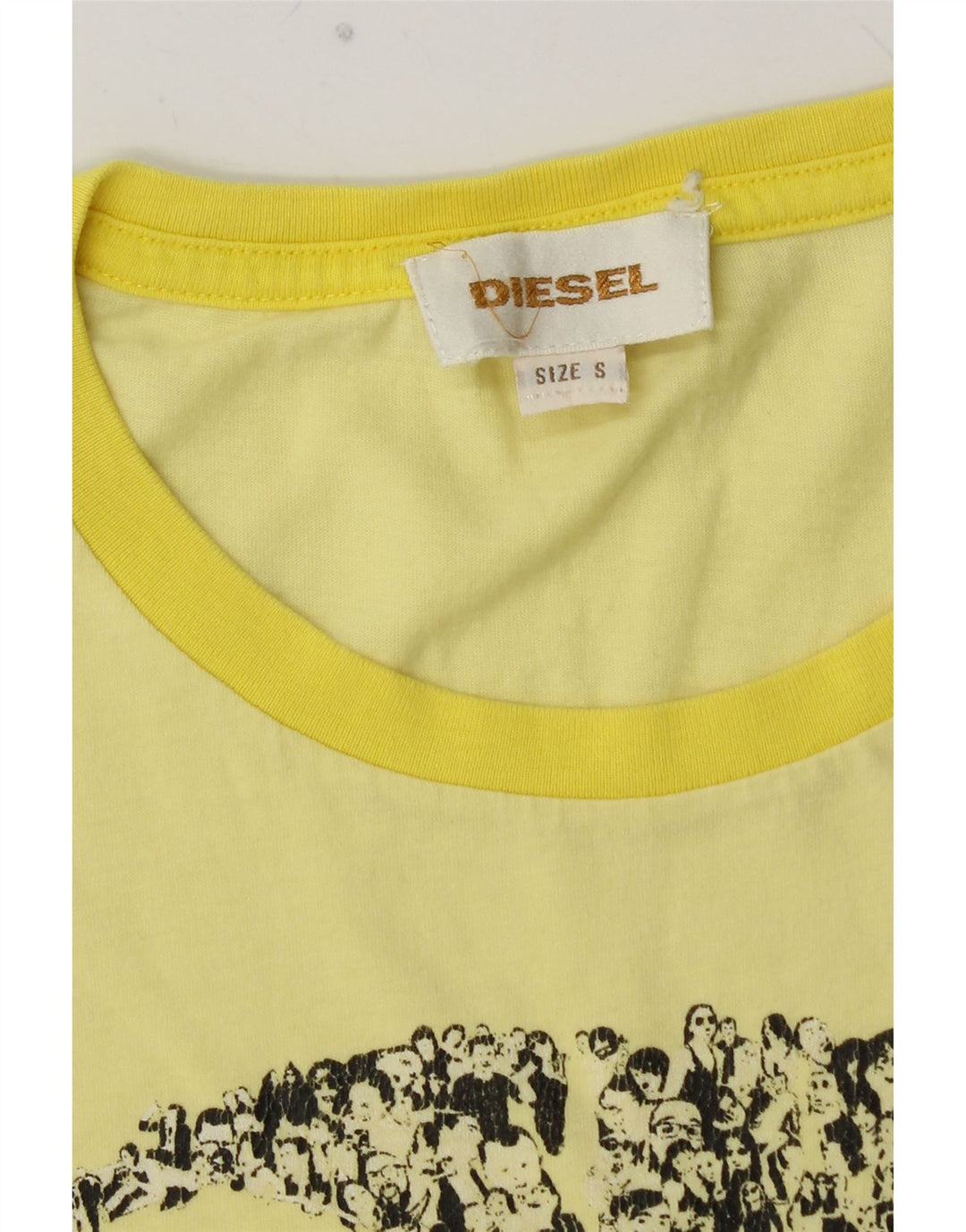 DIESEL Camiseta masculina gráfica Top pequeno bloco colorido amarelo