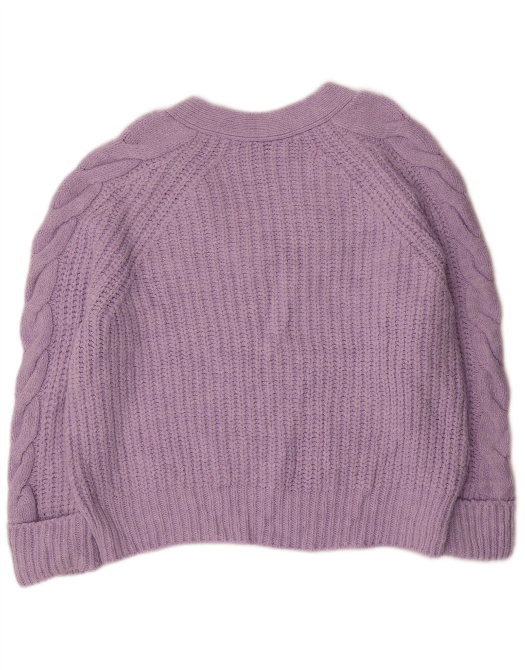 Suéter feminino Marks & Spencer grande com decote em V Reino Unido 14 médio roxo