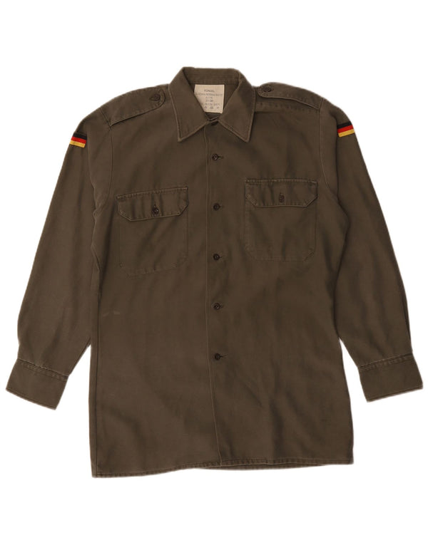 Camisa militar masculina vintage tamanho 37/38 pequeno exército cáqui