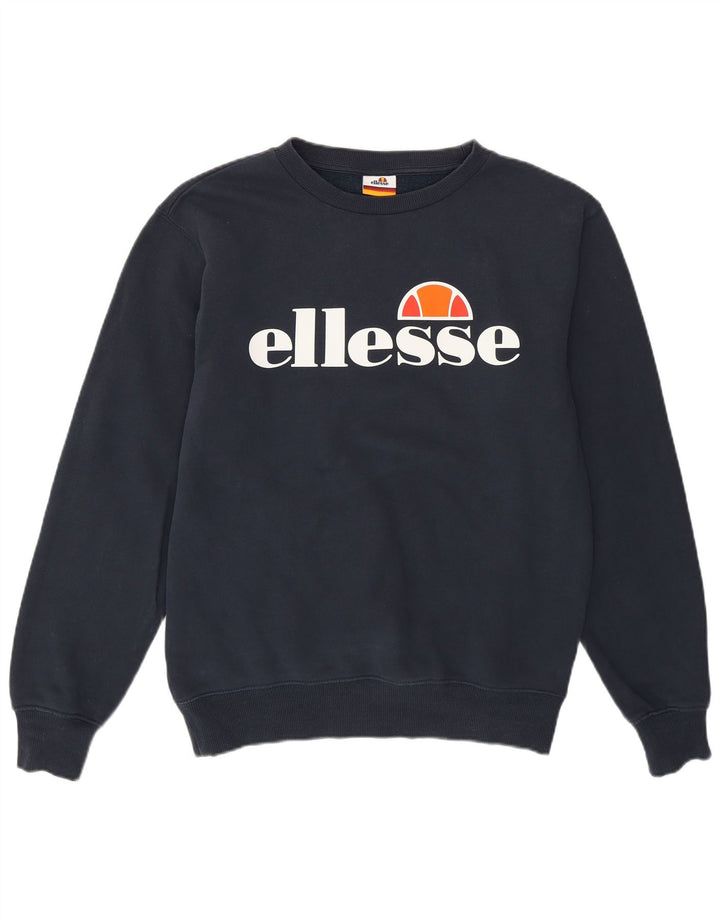 Ellesse moletom feminino oversized com estampa gráfica Reino Unido 8 pequeno azul marinho