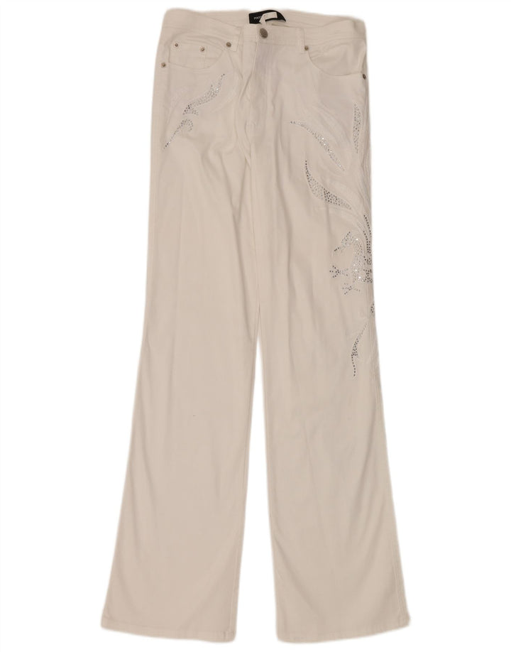 Conjunto feminino ROCCOBAROCCO com 2 botões e 2 peças Reino Unido 14 médio W32 L34 branco