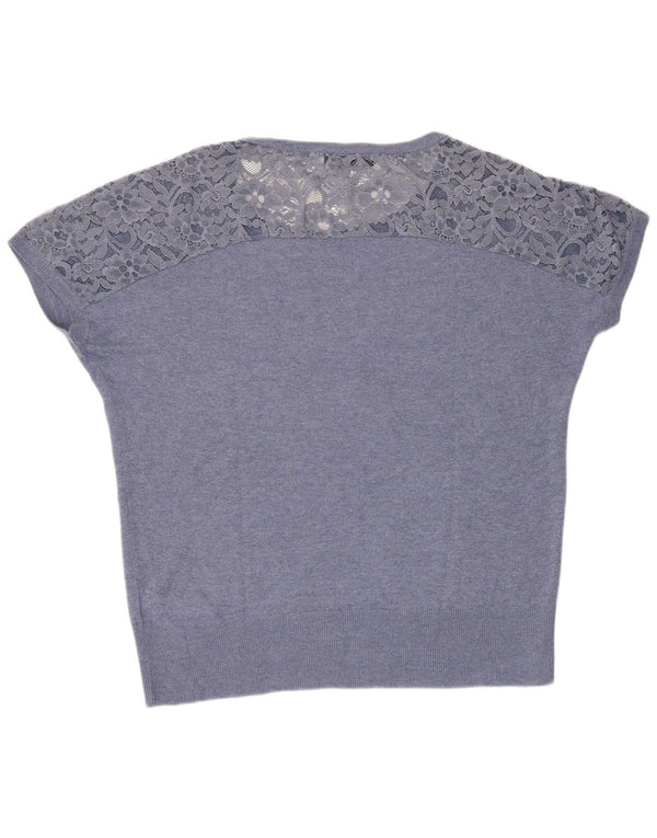 Trussardi Jeans Camiseta feminina oversized UK 18 XL azul viscose