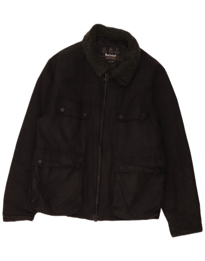 Jaqueta utilitária Barbour masculina Sherpa UK 44 2XL algodão preto
