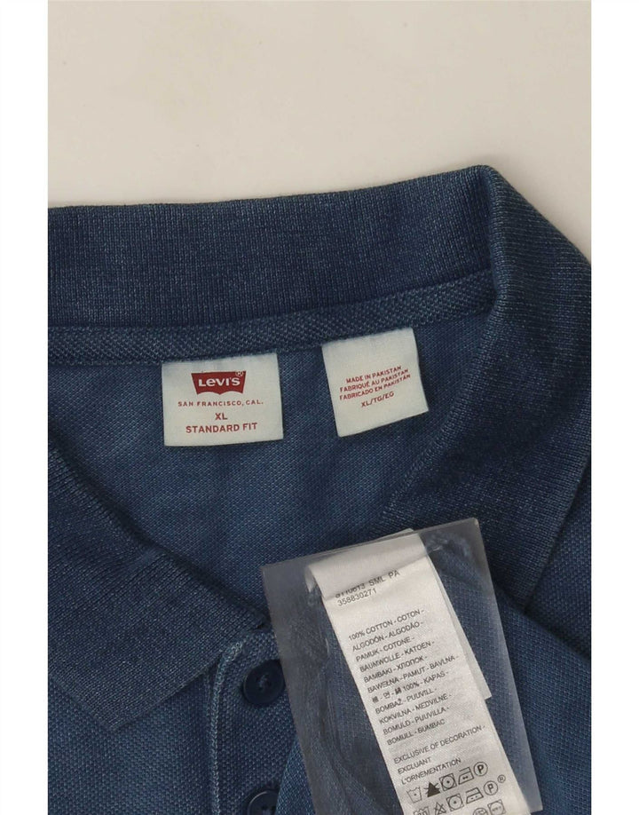 Camisa polo masculina Levi's Standard Fit XL azul algodão