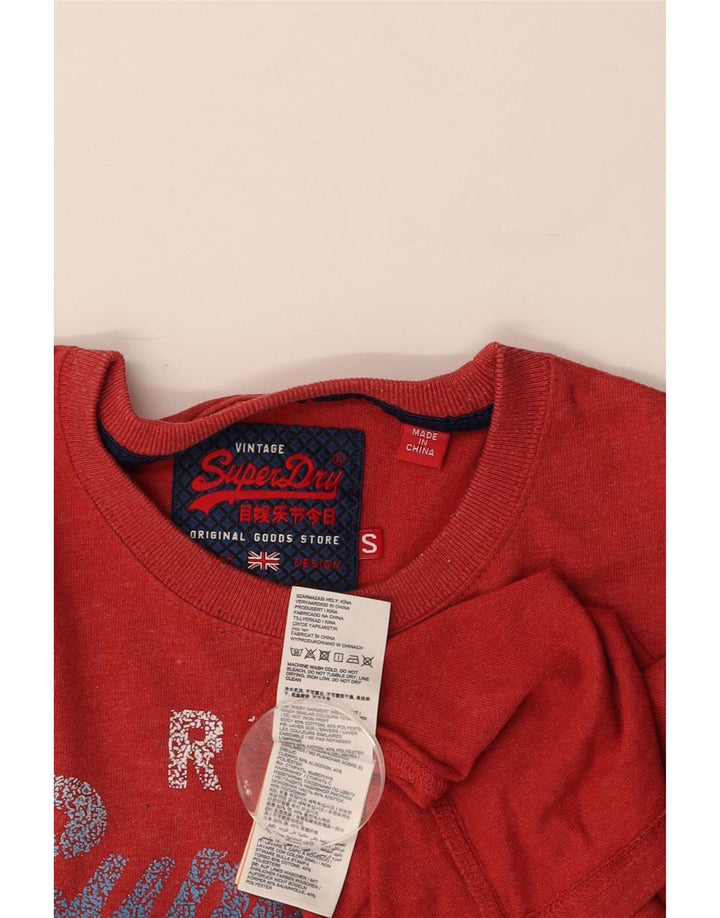 Camiseta masculina gráfica SUPERDRY top pequeno algodão vermelho