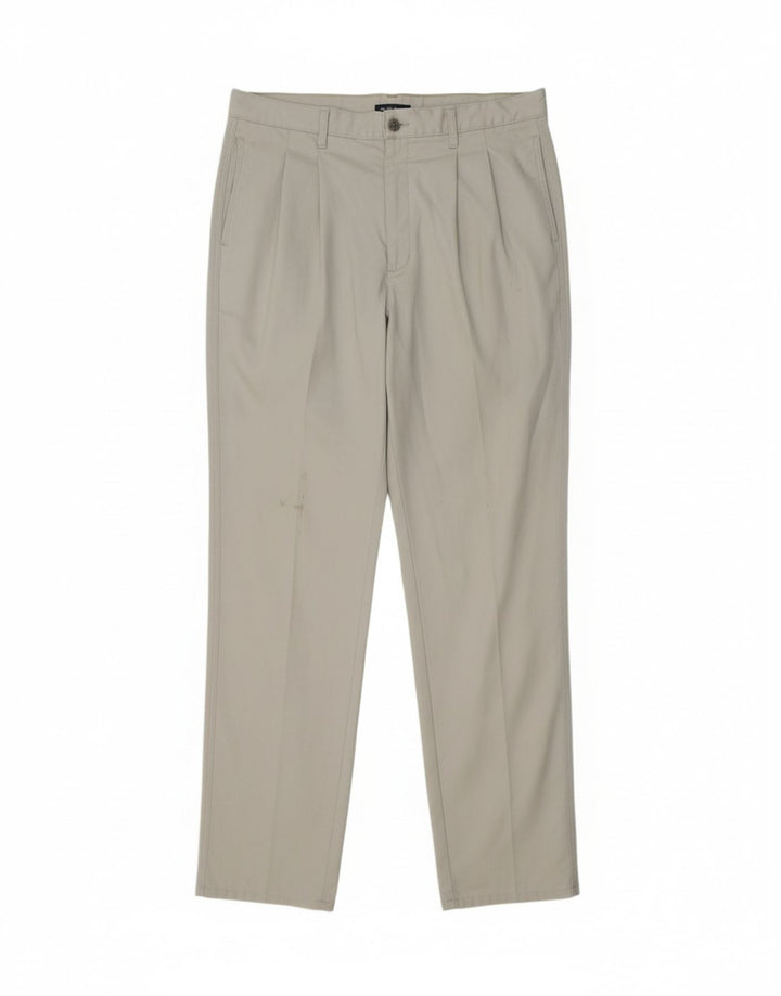 DOCKERS Calça masculina cáqui slim pegged Chino W40 L34 algodão bege