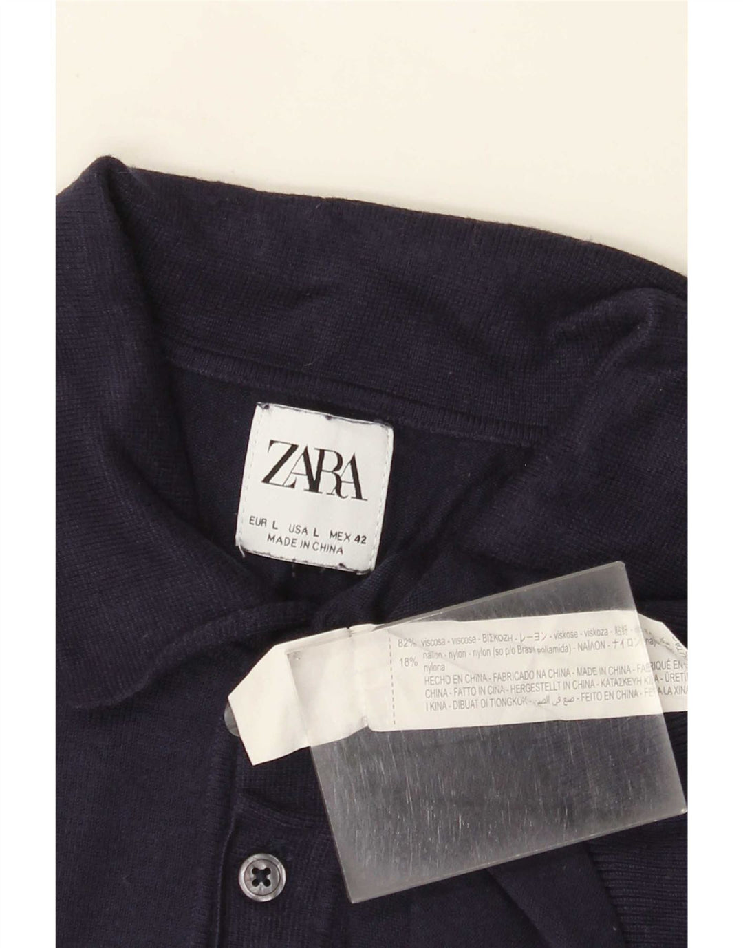 Camisa polo masculina Zara grande viscose azul marinho
