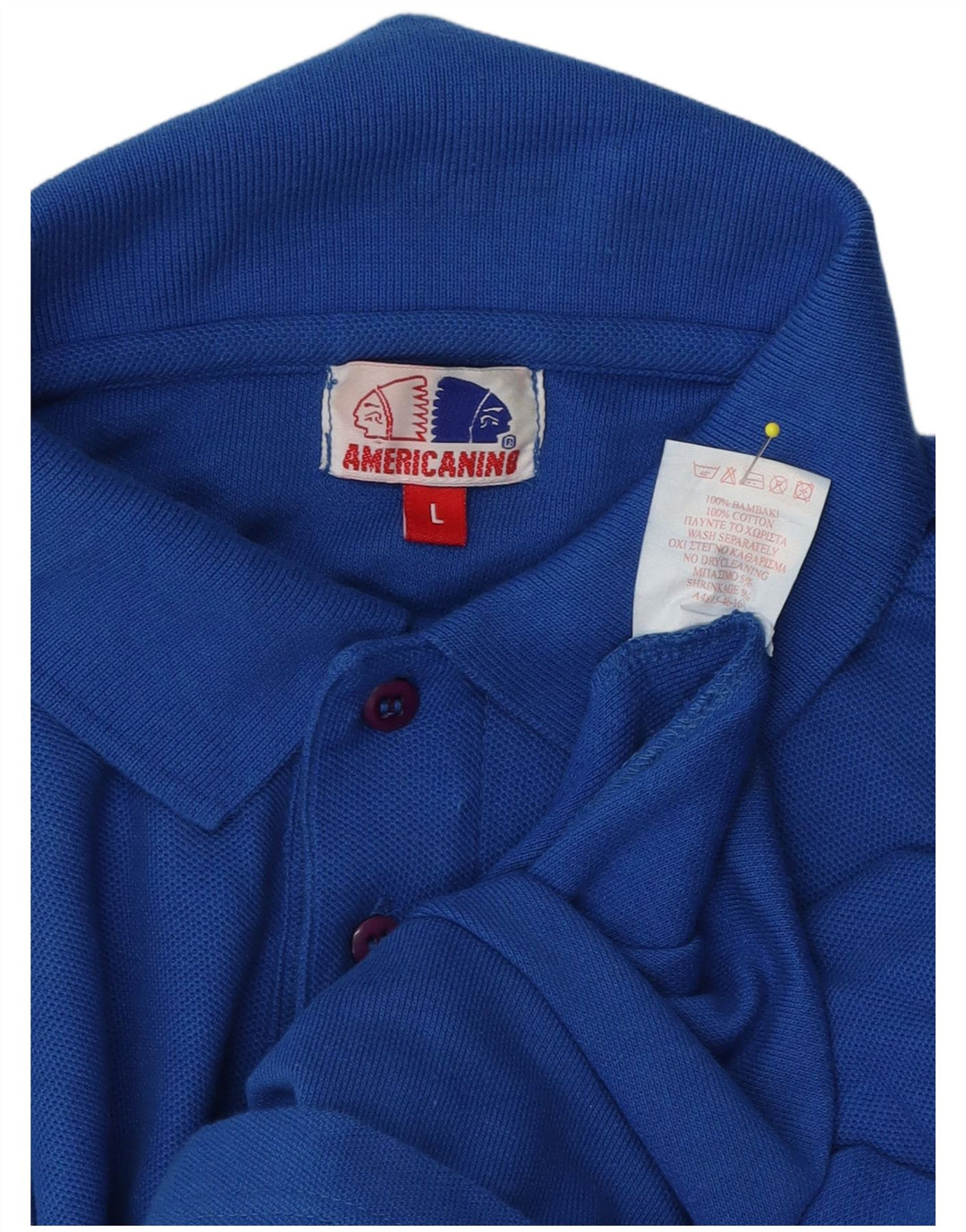 Camisa polo masculina Americanino grande algodão azul