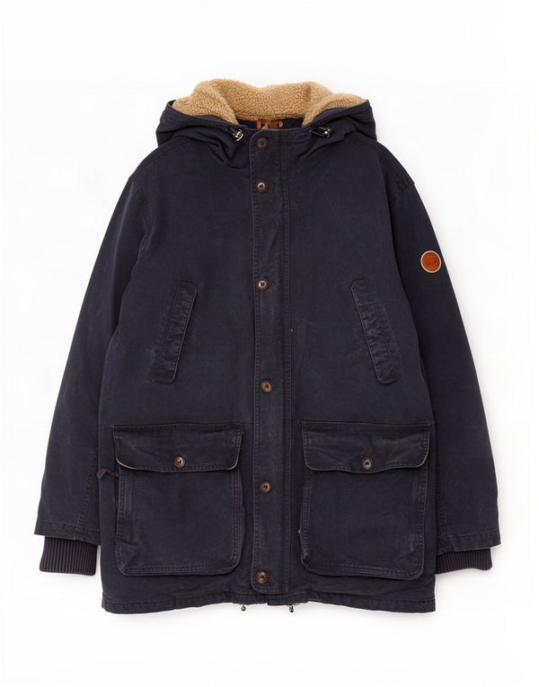 Casaco acolchoado com capuz masculino Timberland UK 42 XL azul marinho algodão