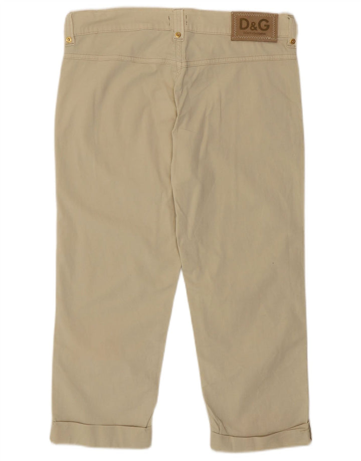 Calça capri feminina Dolce & Gabbana IT 40 pequena W26 L20 bege