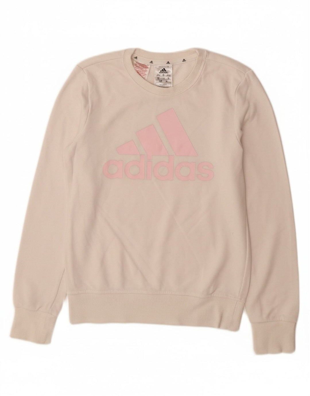 ADIDAS Meninas Graphic Sweatshirt Jumper 11-12 Anos Branco Algodão