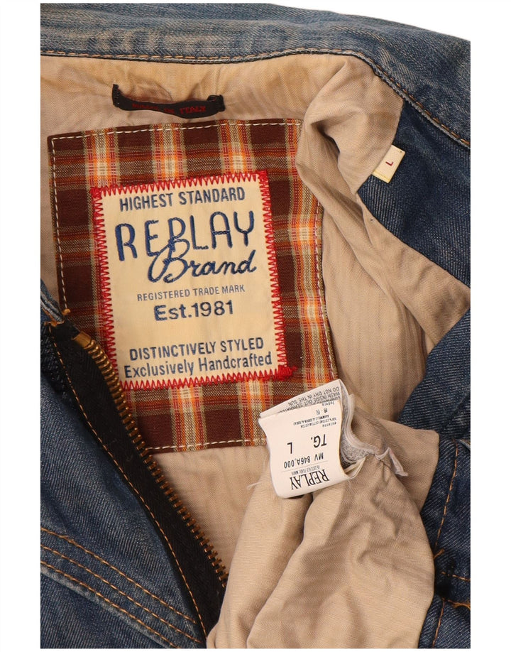 Jaqueta jeans feminina REPLAY UK 16 grande algodão azul