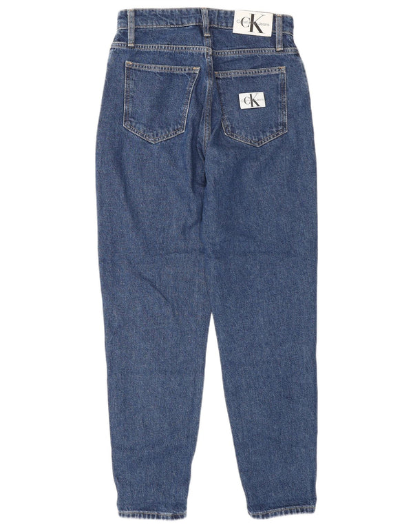 Calça jeans feminina Calvin Klein Mom cintura alta cônica W26 L28 algodão azul