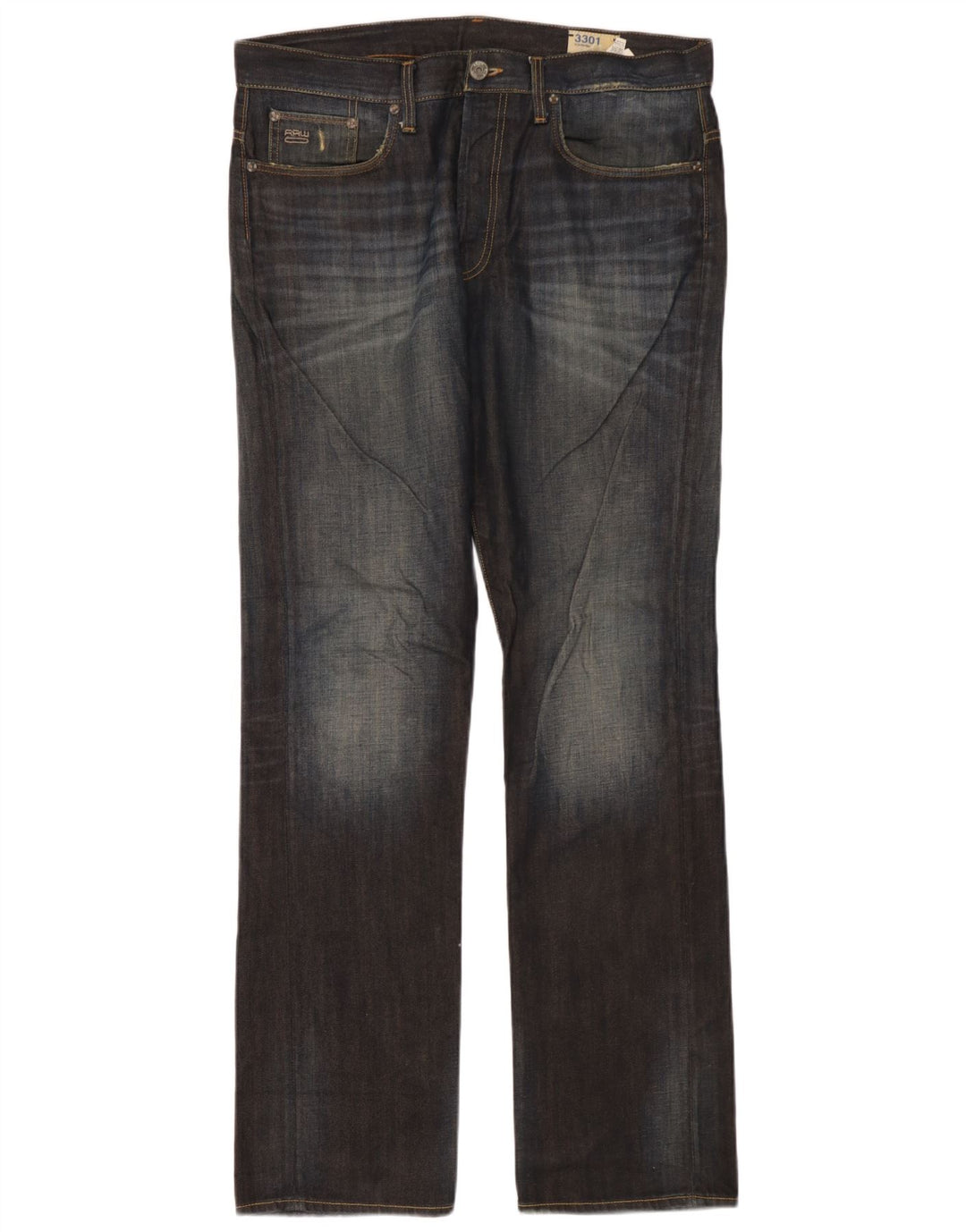 Calça jeans reta masculina G-Star 3301 W34 L34 azul