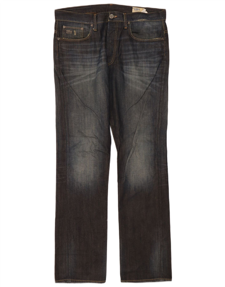 Calça jeans reta masculina G-Star 3301 W34 L34 azul
