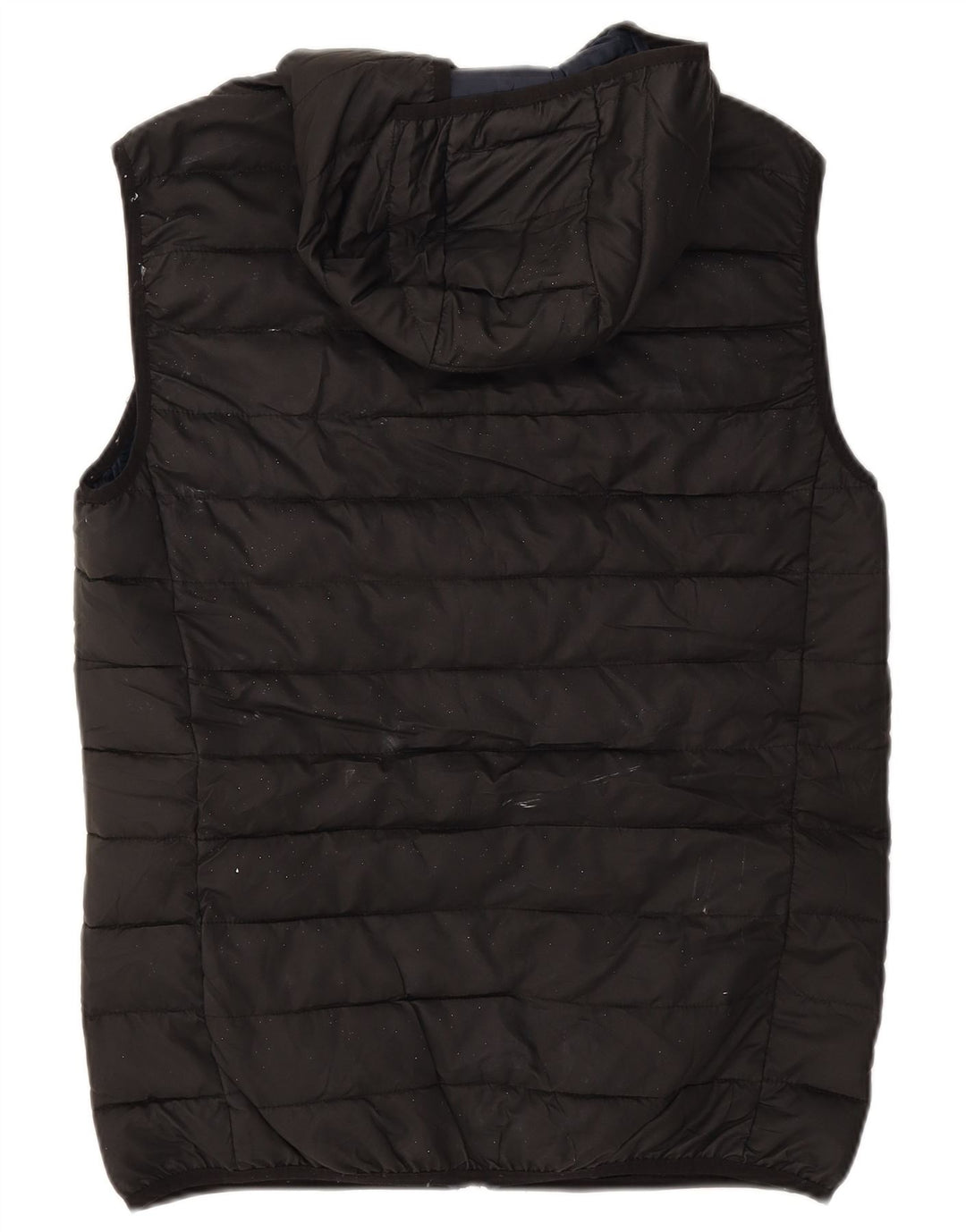 Colete acolchoado com capuz masculino Zara UK 40 grande poliéster preto