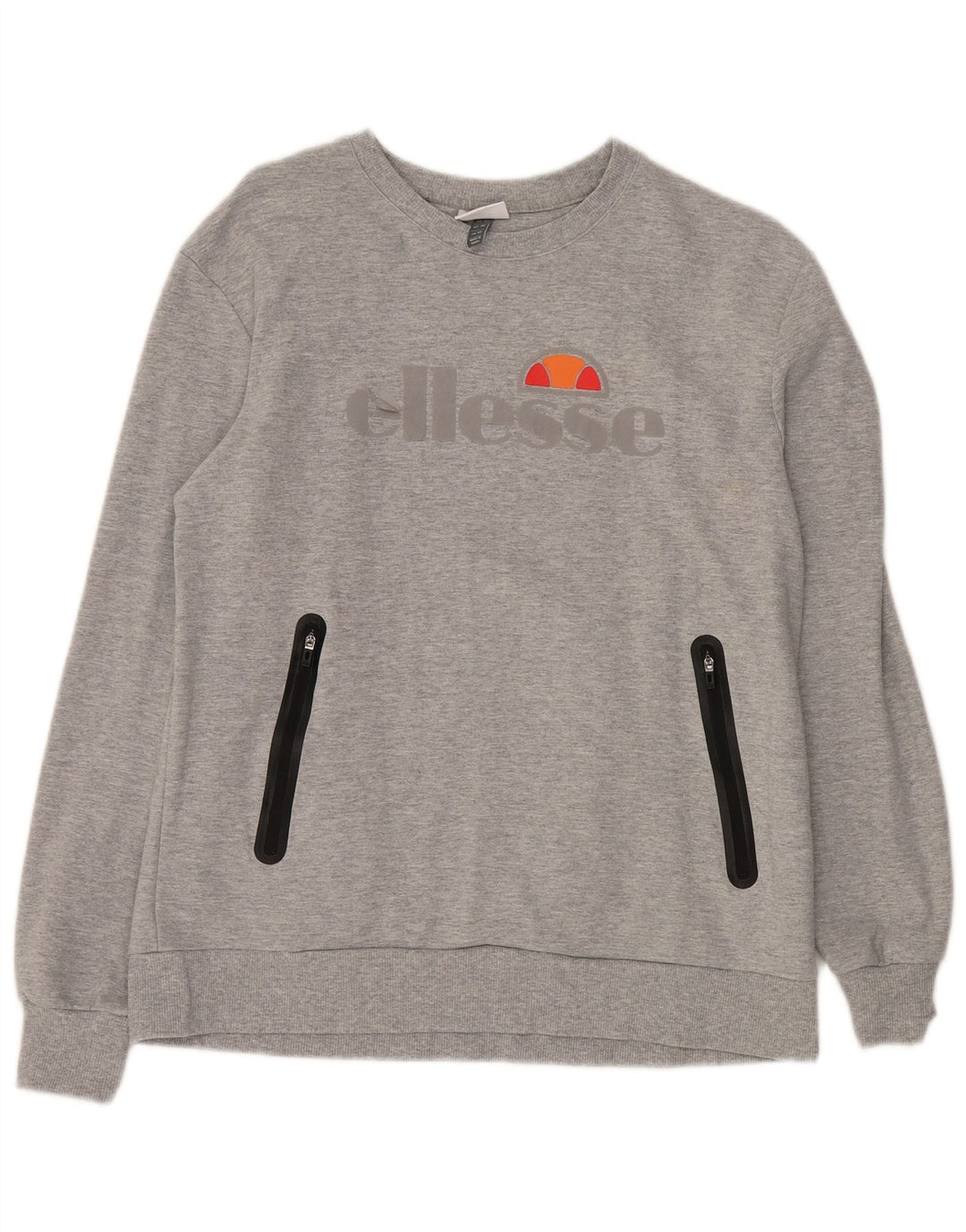ELLESSE Suéter gráfico masculino de algodão cinza médio